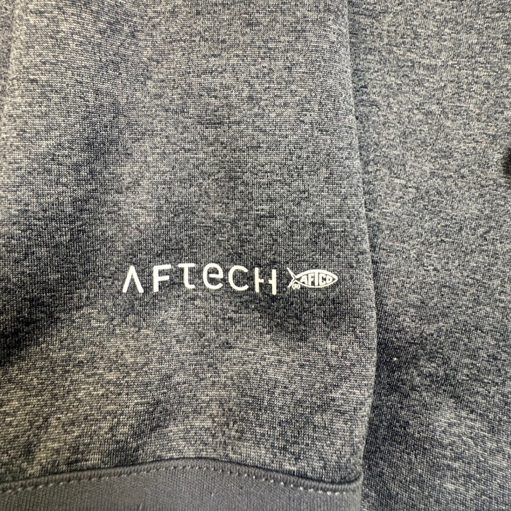 AFTCO AFTECH Mens Small Charcoal Heather Grey 1/4 Zip Pullover Fishing Top - Picture 5 of 6